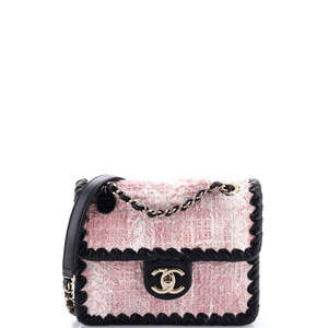 Chanel Mini My Own Frame Flap Bag Quilted Tweed with Braided Calfskin